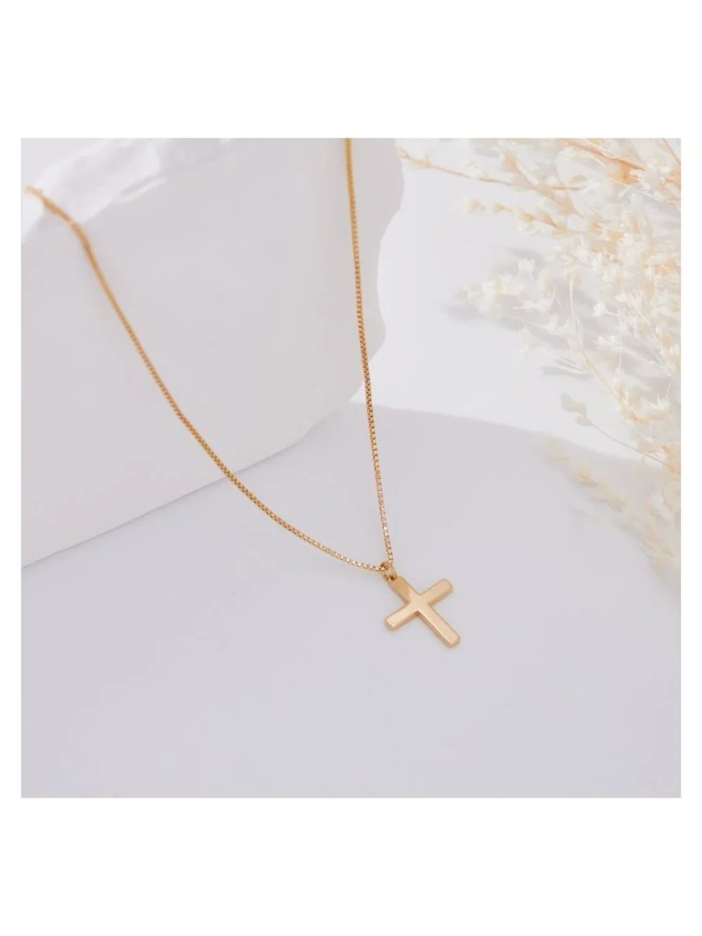 14K Gold Plated Cross Pendant Necklace Dainty Christian Faith Jewelry Gift